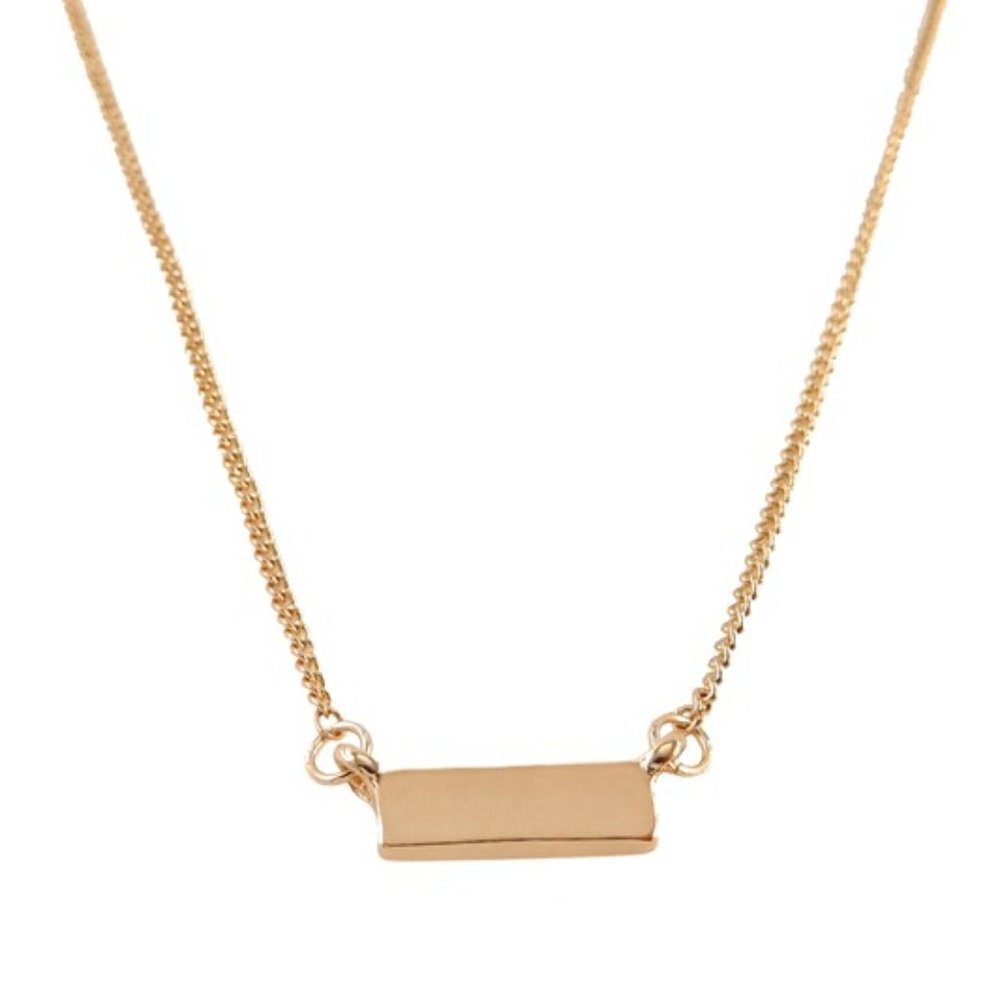 Mini Bar Delicate Charm Necklace in Gold Tone - Picture 2 of 3